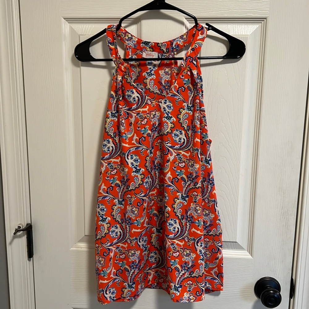 Pixley orange multicolored blouse tank